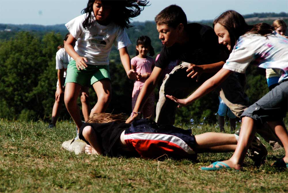 Kids playing tag