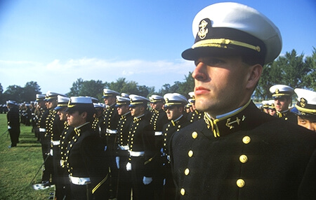 Image of troubled teen boys and girls receiving training at military boarding school