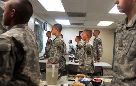 Image of at-risk adolescent boys and girls getting training at military academy