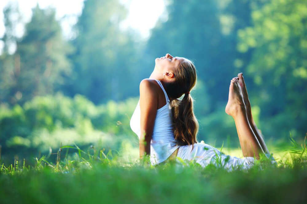 Woman relaxing outdoors