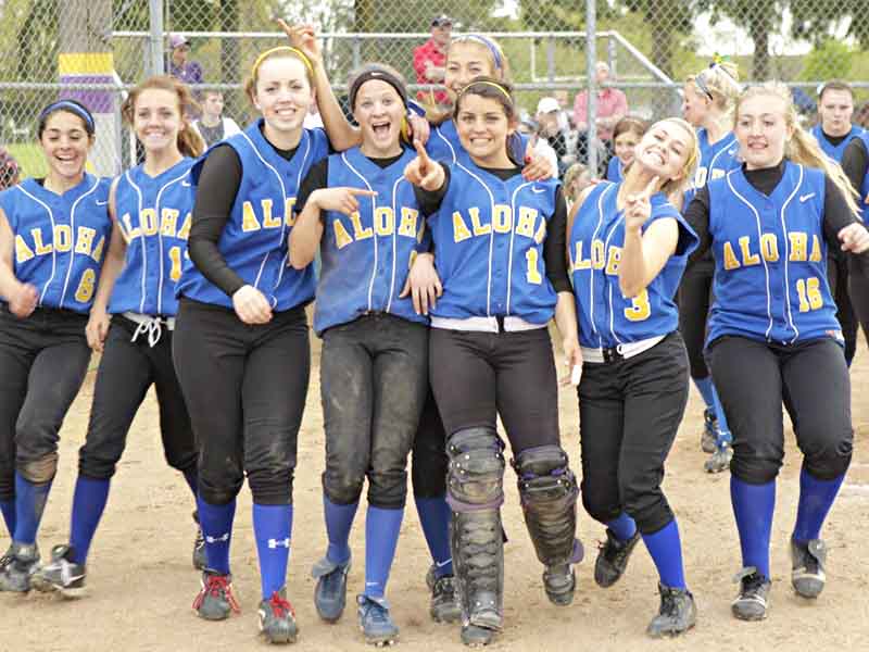 Girls Playing Softball